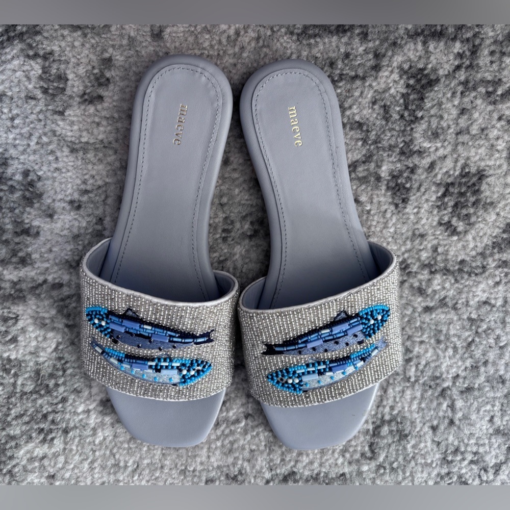 NIB Anthropologie MAEVE Sardine Beaded Slide
Sandals By In Blue Size: 5/5.5